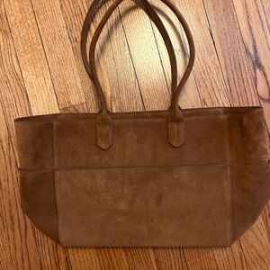 Quince NWT Italian Brown Suede Shopper Tote